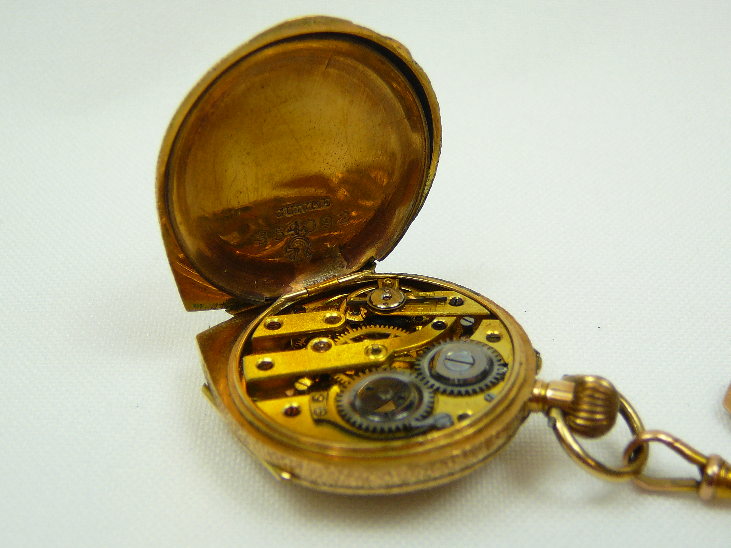 Ladies Antique Gold Brooch Fob Watch - Image 7 of 8