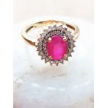 18ct gold, ruby and diamond ring