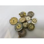 10 x assorted watch movements