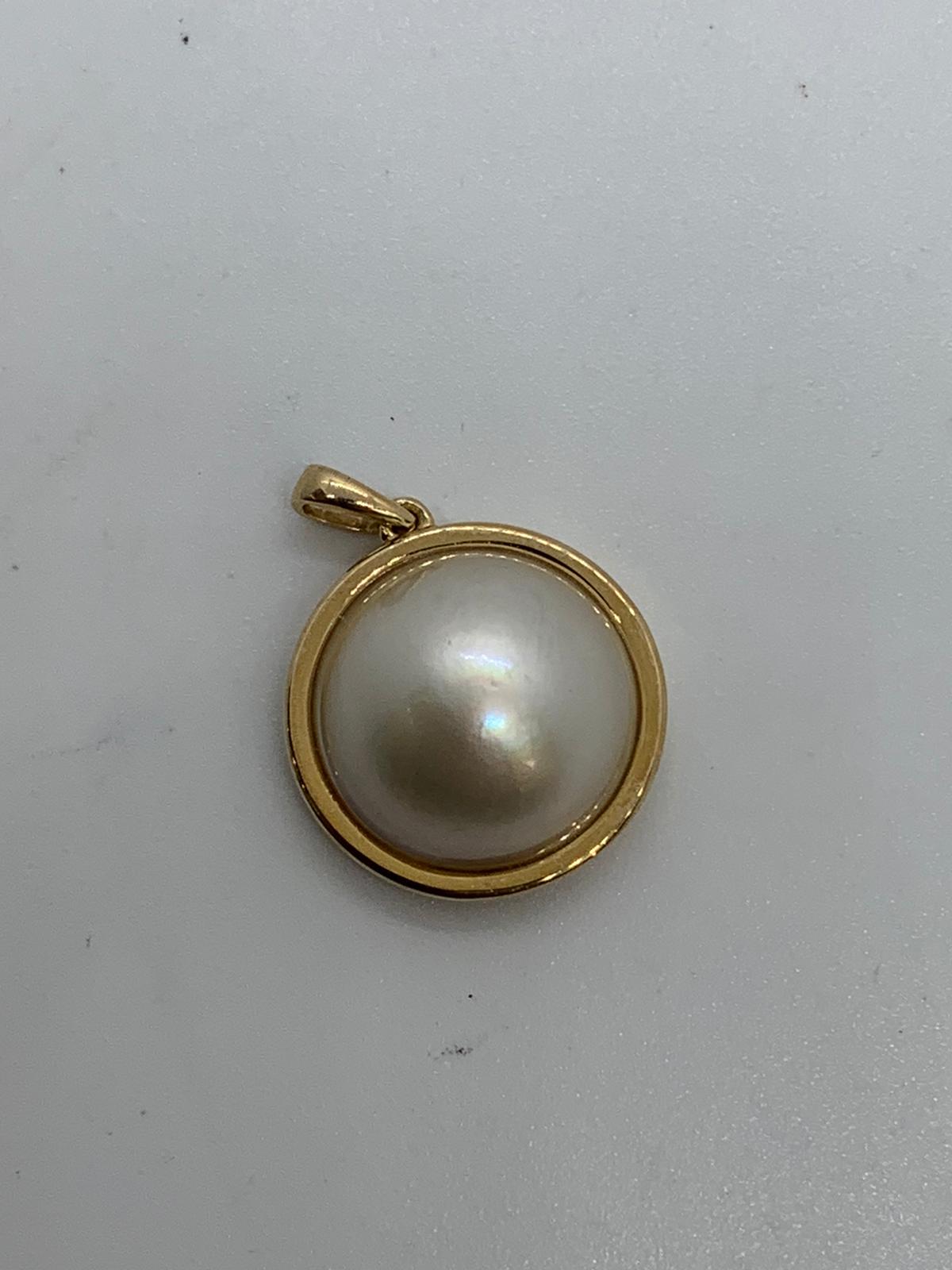 9ct gold pearl pendant - Image 2 of 2