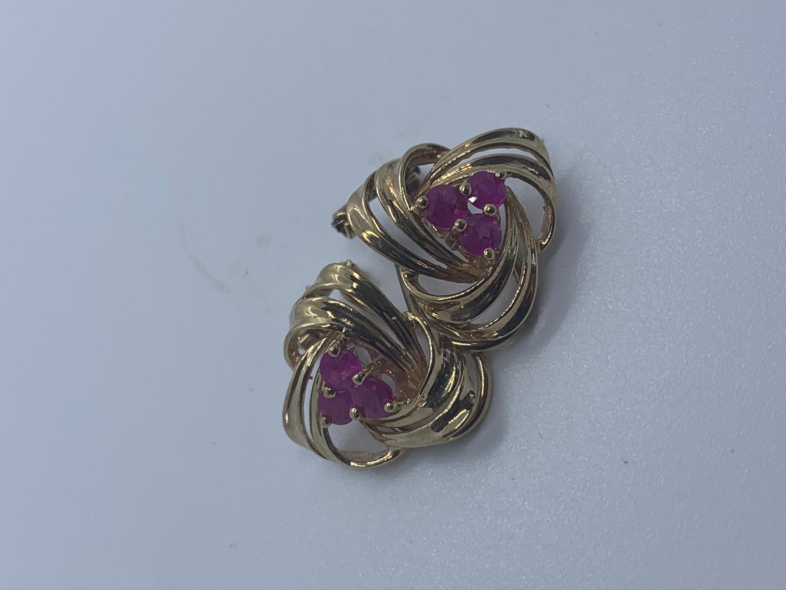 9ct gold ruby earrings