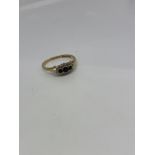 9ct gold sapphire and diamond ring