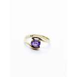 9ct gold amethyst ring