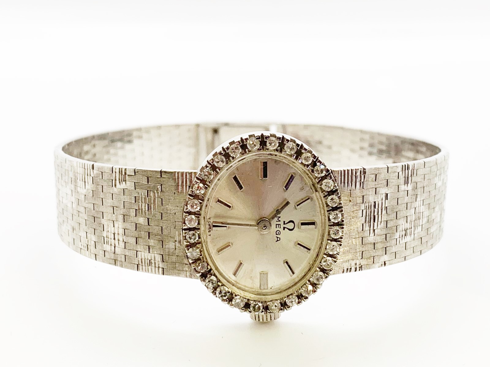 18ct white gold Omega cocktail watch