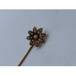 9ct gold seed pearl stick pin