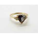 9ct gold mystic topaz and diamond ring