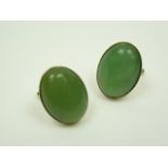 Large jade cufflinks