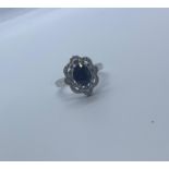 18ct white gold sapphire and diamond ring