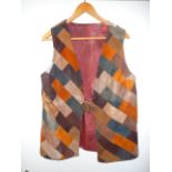 Vintage harlequin suede waistcoat