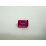 Loose emerald cut 8.22ct pink sapphire