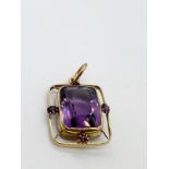 9ct gold amethyst pendant