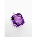 9ct white gold amethyst pendant