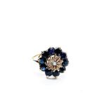 9ct gold sapphire and diamond ring