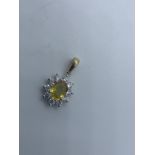 18ct gold sapphire and diamond pendant
