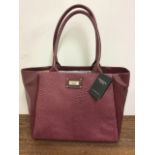 A burgundy leather satchel bag by Osprey London. Unused with tags.