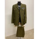 A number 2 army dress uniform with gilt buttons.