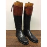Leather riding boots with trees