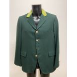 Tattersall lined hunting jacket with velvet collar by Umberto. Size 38.