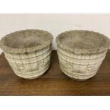 A pair of concrete planters W:39cm x D:39cm x H:32cm