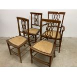 Four Edwardian dining chairs W:53cm x D:46cm x H:84cm