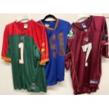 3 American football tops