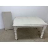 A painted pine extending dining table W:137cm x D:104cm x H:77cm W:183cm x D:104cm x H:77cm