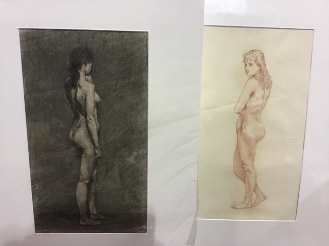 George Hodgson(1874-1921) Two unframed still life images of nudes. Mounted/unframed. Each 53cm x