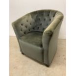 Modern green upholstered tub chair W:73cm x D:75cm x H:82cm