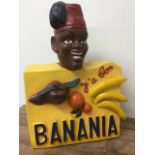 A mid twentieth century French Banania advertising display sign. 58cm x 40cm x 11cm