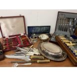 Various silver plated cutlery and E.P.N.S items