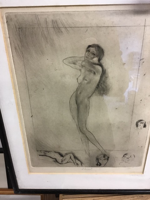 French erotica.- Chimot (Edouard, 1880-1959). Four nude etchings dry point printed with plate tone, - Image 5 of 7
