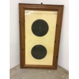 A framed paper vintage rifle target. From the National Small Bore Rifle Association. 100 yards