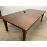 Mahogany extending dining table with two leaves W:228cm x D:120cm x H:74cm