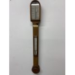 A Negretti and Zambra stick barometer W:12cm x D:7cm x H:94cm