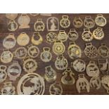 A large quantity of horse brasses