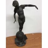 Bronze sculpture of an entertainer signed Himenes