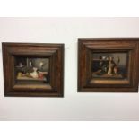 L.Parker. English school. A pair of still life oil on canvas scenes of hanging game in gilt