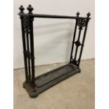 A Victorian Wrought iron stick stand with kite mark W:63cm x D:17cm x H:63cm