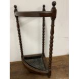 Umbrella stand with metal tray W:323cm x D:332cm x H:70cm