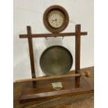 An oak gong with plaque â€œold oak from Sir Walter Scottâ€™s birth place EDinburgh W:29cm x D:33cm x