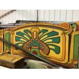 Fairground interest, an early 20th century circa 1930 hand painted fairground/dodgems rounding board