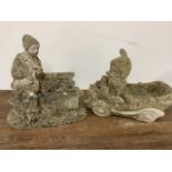 Two garden ornaments W:36cm x D:20cm x H:30cm W:32cm x D:20cm x H:35cm