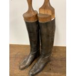 Vintage leather boots with stretchers