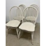 Four painted country kitchen chairs