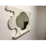 White painted over mantle mirror .128cm x 76cm x 10cm.