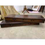 Two set of 19th century mahogany carriage drawers. W:92cm x D:26cm x H:10cm