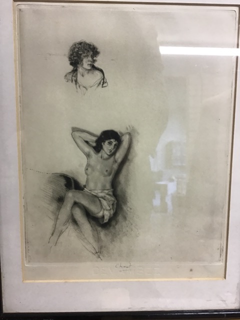 French erotica.- Chimot (Edouard, 1880-1959). Four nude etchings dry point printed with plate tone, - Image 2 of 7