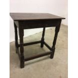 A small 19th century oak table W:61cm x D:40cm x H:64cm