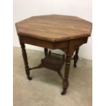 Octagonal table with gallery.75cm x 75cm x 71cm(h)