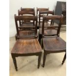 Set of six mahogany dining chairs W:43cm x D:37cm x H:82cm
